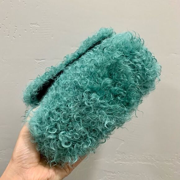 Handmade Genuine Curly Shearling Turn-lock Clutch/Shoulder Bag/Crossbody - Picture 12 of 14